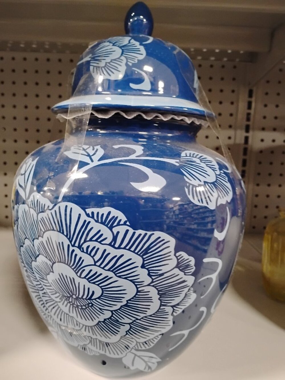 New Blue Ceramic Vase Jar With Lid
